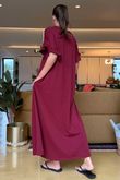 Made in Italy Summer Oscar Pure Cotton T Shirt Dress Bordeaux /14 =